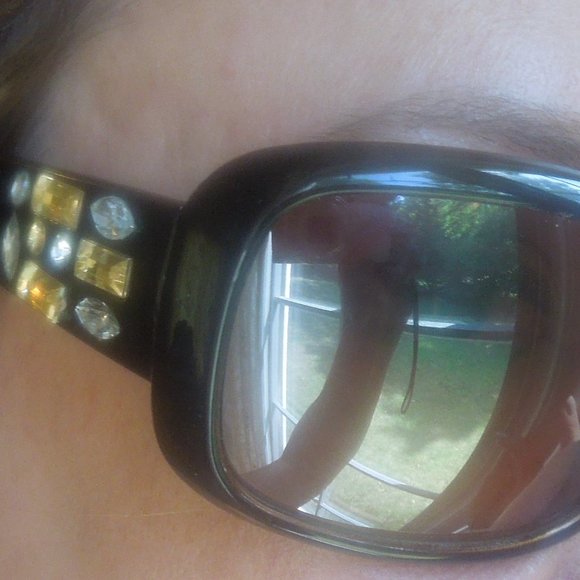 NEW BROWN SUNGLASSES w/BLING - Picture 3 of 3